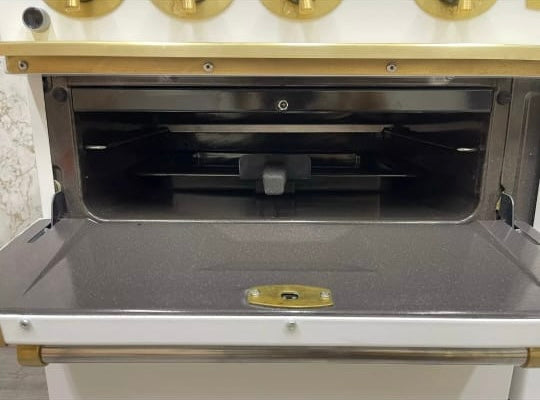 Falcon 110 Range Cooker in White & Brass Full Gas REF F33 Rangemaster